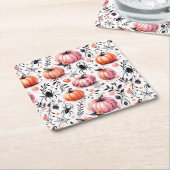 Pompoen Helloween uitnodiging Kartonnen Onderzetters (Schuin)