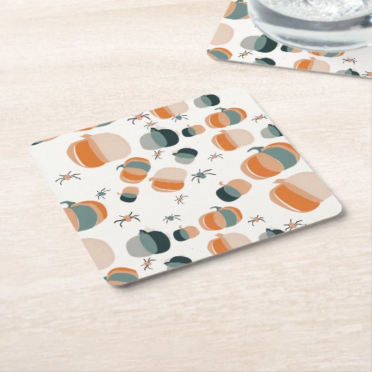 Pompoen Helloween uitnodiging Kartonnen Onderzetters (Schuin)