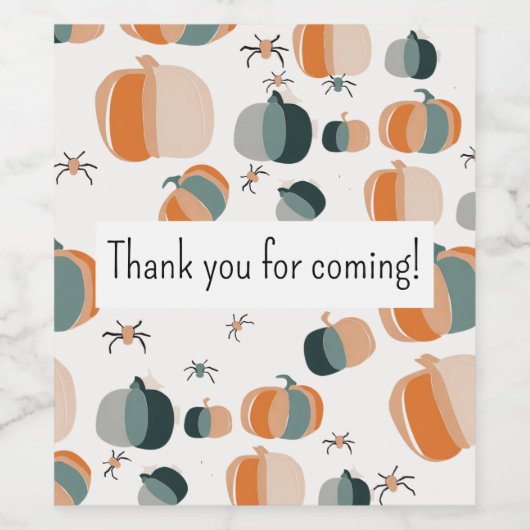 Pompoen Helloween uitnodiging Wijn Etiket (Enkel label)