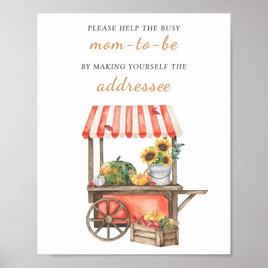 Pompoen - Help de drukke moeder-to-be geadresseerd Poster (Voorkant)