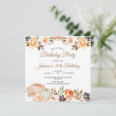 Pompoen Herfst 30e Verjaardagsfeestje Rustieke Blo Kaart (Staand voorkant)