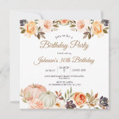 Pompoen Herfst 30e Verjaardagsfeestje Rustieke Blo Kaart (Voorkant)