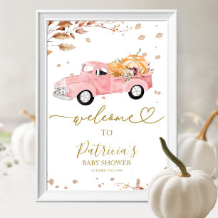 Pompoen Herfst Baby Borrel Welkom Bord Poster