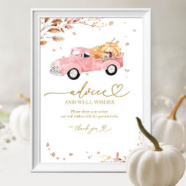Pompoen Herfst Baby Shower Advies & Wensen Bord Poster