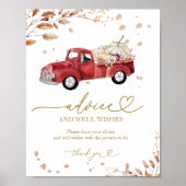 Pompoen Herfst Baby shower Advies & Wishes Sign Poster (Voorkant)