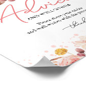 Pompoen Herfst Baby shower Advies & Wishes Sign Poster (Hoek)