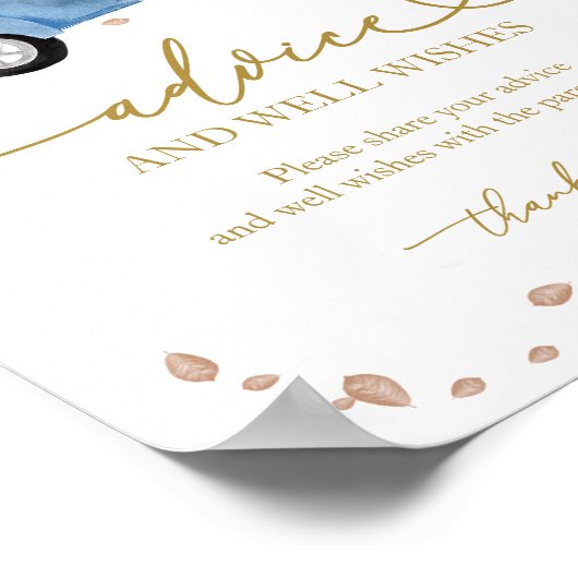 Pompoen Herfst Baby shower Advies & Wishes Sign Poster (Hoek)