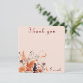 Pompoen herfst Baby shower Bedankkaart (Staand voorkant)