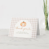 Pompoen Herfst Baby Shower Bedankkaart (Voorkant)
