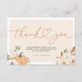 Pompoen Herfst Baby Shower Bedankkaart Informatiekaartje (Voorkant)