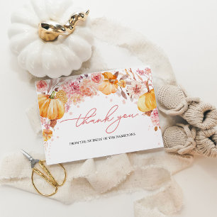 Pompoen Herfst Baby Shower Bedankkaart Kaart