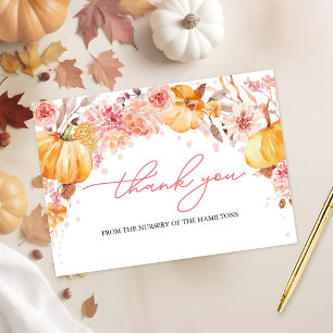 Pompoen Herfst Baby Shower Bedankkaart Kaart