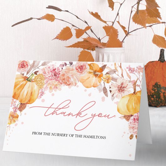 Pompoen Herfst Baby Shower Bedankt