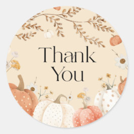 Pompoen Herfst Baby Shower Bedankt  Ronde Sticker