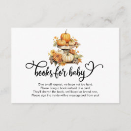 Pompoen Herfst Baby shower | Boeken voor Baby Informatiekaartje