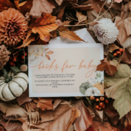 Pompoen Herfst Baby shower Boeken voor Baby Informatiekaartje