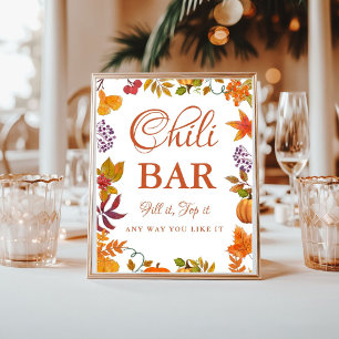 Pompoen Herfst Baby Shower Chili Bar Bord  Poster