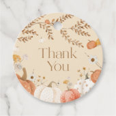 Pompoen Herfst Baby Shower Dank je  Bedankjes Labels (Voorkant)