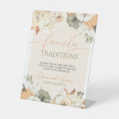 Pompoen Herfst Baby shower Familietradities Reclamebord Met Voetstuk (Voorkant)