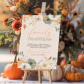 Pompoen Herfst Baby shower Familietradities Reclamebord Met Voetstuk
