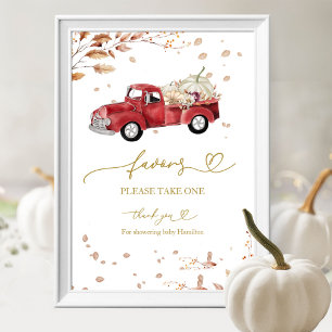 Pompoen Herfst Baby Shower Favor Teken Poster