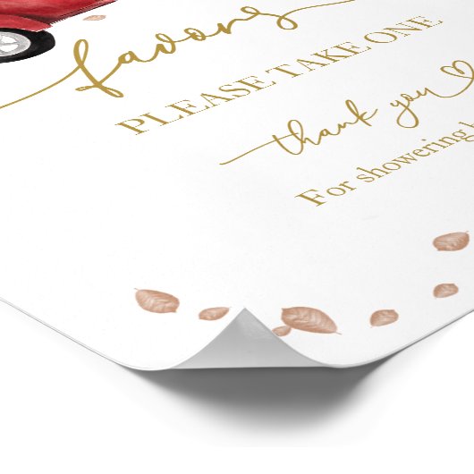 Pompoen Herfst Baby shower Favors Sign Poster (Hoek)