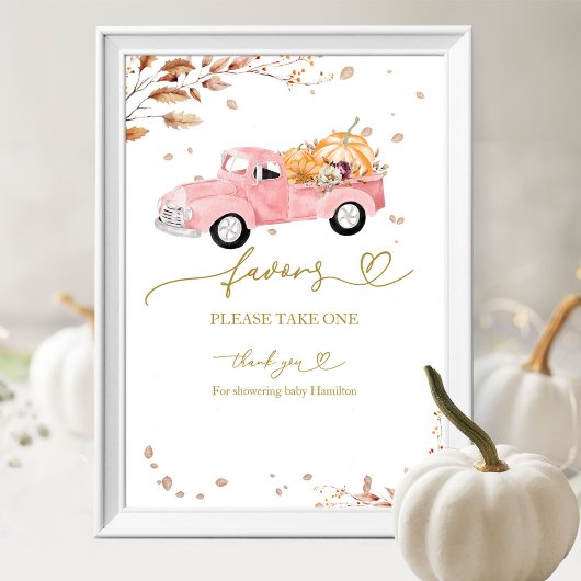 Pompoen Herfst Baby shower Favors Sign Poster