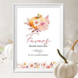 Pompoen Herfst Baby shower Favors Sign Poster