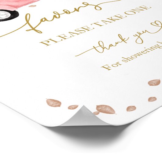 Pompoen Herfst Baby shower Favors Sign Poster (Hoek)