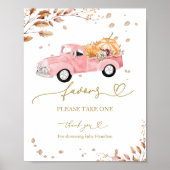Pompoen Herfst Baby shower Favors Sign Poster (Voorkant)