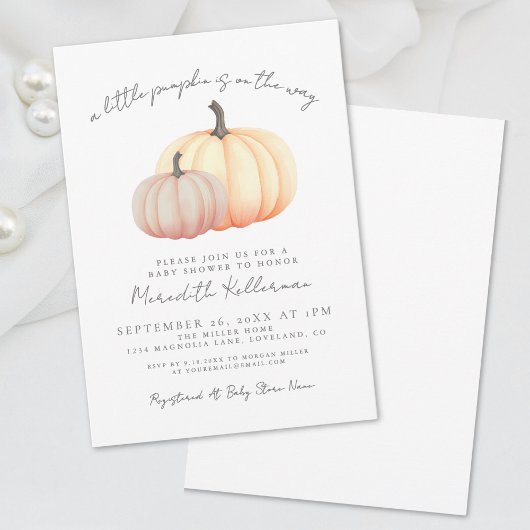 Pompoen Herfst Baby Shower Kaart