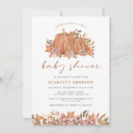 Pompoen Herfst Baby Shower Kaart