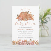 Pompoen Herfst Baby Shower Kaart (Staand voorkant)