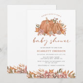 Pompoen Herfst Baby Shower Kaart (Voorkant / Achterkant)