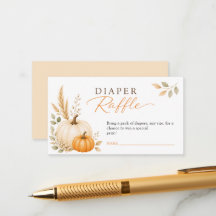 Pompoen Herfst Baby Shower Luier Raffel Tickets