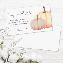 Pompoen Herfst Baby Shower Luier Raffle Informatiekaartje