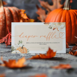 Pompoen Herfst Baby shower Luier Raffle Informatiekaartje