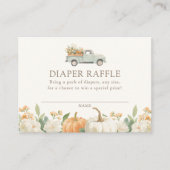 Pompoen Herfst Baby shower Luier Raffle Ticket Informatiekaartje (Voorkant)