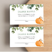Pompoen herfst baby shower luier verloting kaarten