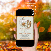 Pompoen Herfst Baby shower met Leuke Eekhoorn Kaart