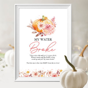 Pompoen Herfst Baby Shower Mijn Vlies Is Gebroken Poster