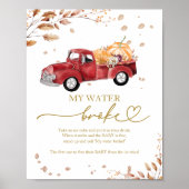 Pompoen Herfst Baby shower Mijn Water Broke Game Poster (Voorkant)