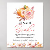 Pompoen Herfst Baby shower Mijn Water Broke Game Poster (Voorkant)