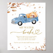 Pompoen Herfst Baby shower Mijn Water Broke Game Poster (Voorkant)