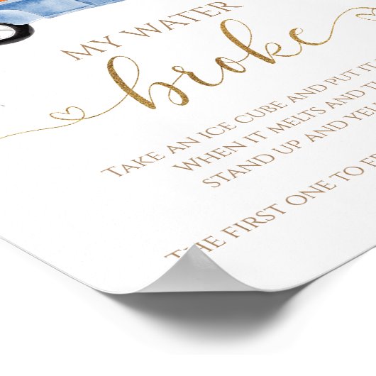 Pompoen Herfst Baby shower Mijn Water Broke Game S Poster (Hoek)