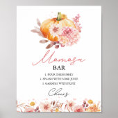 Pompoen Herfst Baby shower MOMosa Bar Sign Poster (Voorkant)