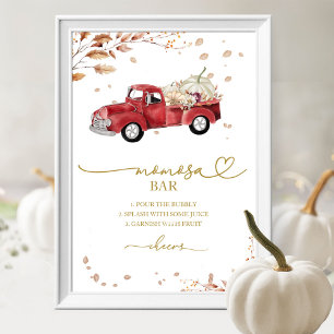Pompoen Herfst Baby shower MOMosa Bar Sign Poster