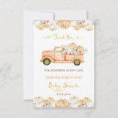 Pompoen Herfst Baby shower Oogst Dank u Bedankkaart (Voorkant)