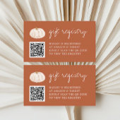 Pompoen Herfst Baby Shower QR Code Cadeau Registra Informatiekaartje