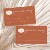 Pompoen Herfst Baby shower Raad eens hoeveel Informatiekaartje